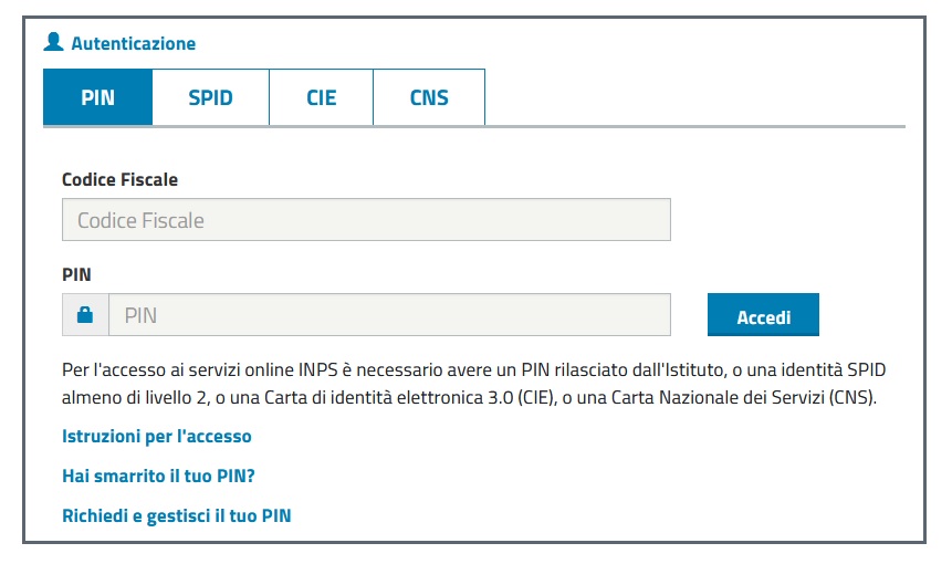 Codice pin inps per la comunicazione di assunzione di colf e badanti